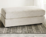 Soletren Stone Chenille Oversized Ottoman - Ella Furniture