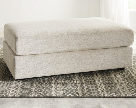 Soletren Stone Chenille Oversized Ottoman - Ella Furniture