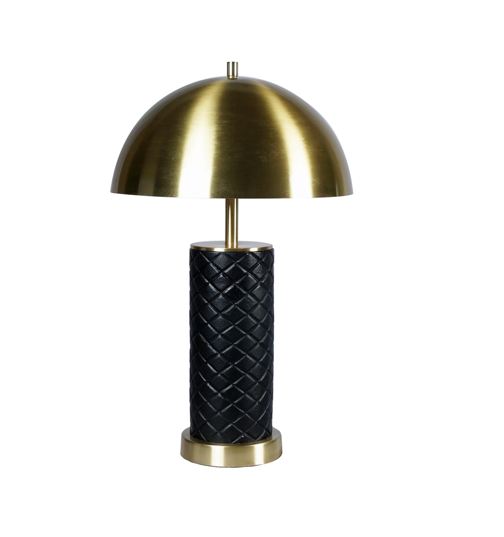 Gold/Black Modern Metal Leather Table Lamp - Ella Furniture