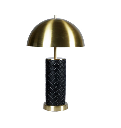 Gold/Black Modern Metal Leather Table Lamp - Ella Furniture