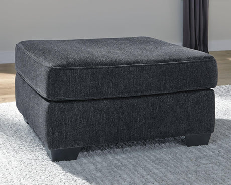 Altari Slate Chenille Oversized Accent Ottoman - Ella Furniture