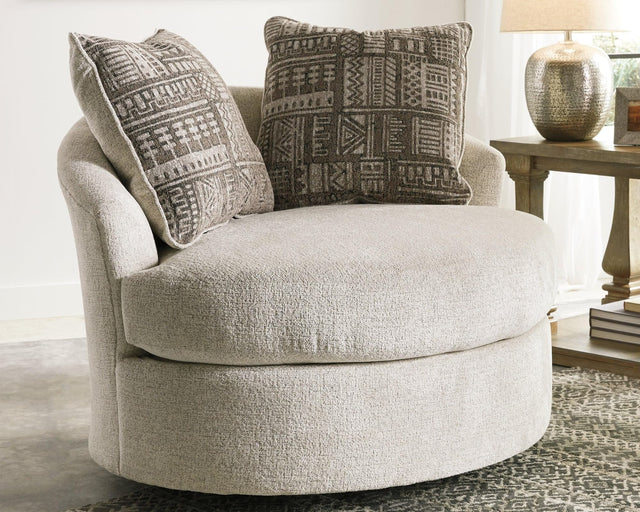 Soletren Stone Chenille Accent Chair - Ella Furniture