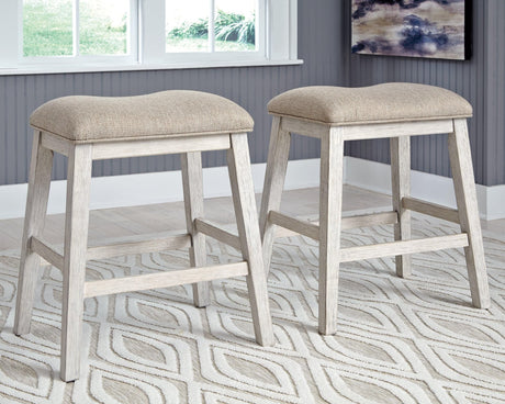 Skempton White/light Brown Counter Height Bar Stool D394-024 - Ella Furniture