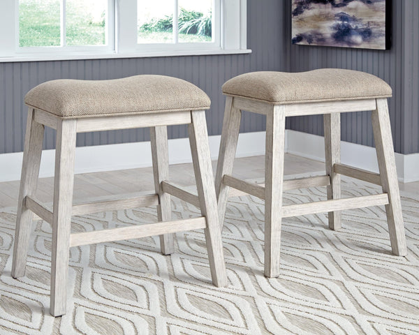 Skempton White/light Brown Counter Height Bar Stool D394-024 - Ella Furniture