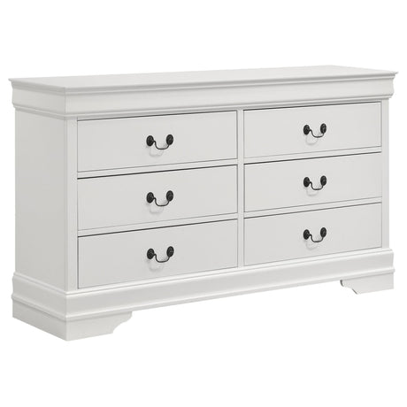 LOUIS PHILIPPE Louis Philippe 6-drawer Dresser White 202443