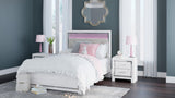 Tula White LED Upholstered Panel Bedroom Set