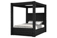 Annabelle Black Modern Solid Wood Velvet Upholstered Tufted King Bed - Ella Furniture