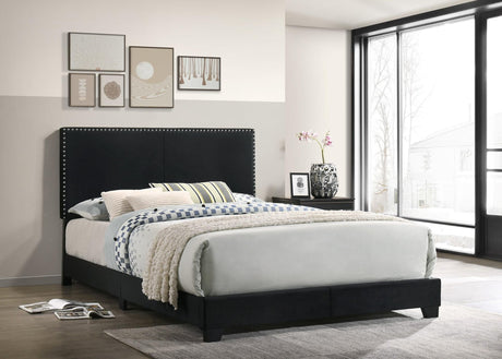 Kella Black Upholstered Twin Bed