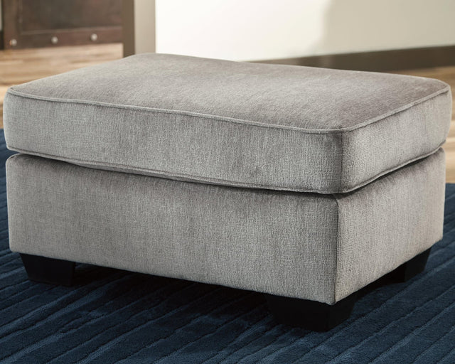 Altari Alloy Chenille Ottoman - Ella Furniture