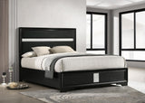 MIRANDA COLLECTION Miranda 55-inch Upholstered King Panel Bed Black