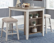 Skempton White/light Brown Counter Height Dining Table And Bar Stools (Set Of 3) - Ella Furniture