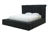 Danbury Charcoal Modern Solid Wood Velvet/Fabric Upholstered Tufted Storage Queen Bed - Ella Furniture