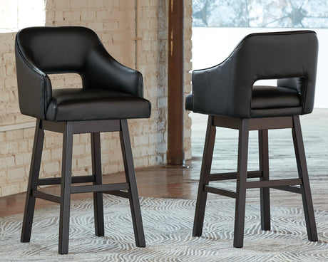 Tallenger Black/dark Brown Bar Height Bar Stool - Ella Furniture