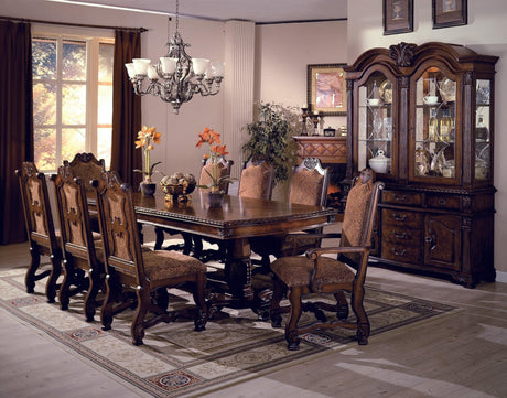 Neo Renaissance Brown Traditional Wood Veneers And Solids Formal Extendable Dining Room Set - Ella Furniture