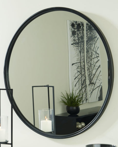 Brocky Black Accent Mirror - Ella Furniture