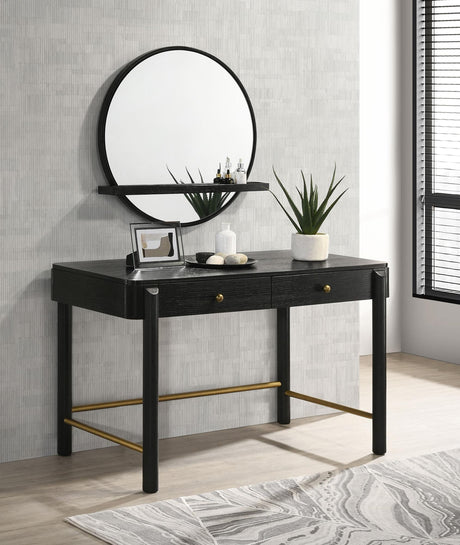 Arini Arini 2-Piece Makeup Vanity Table Mirror Set Black 224337-SET