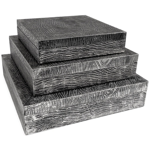 Keldy Antique Pewter Finish Box (Set Of 3) - Ella Furniture