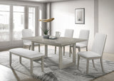 Torrie Gray/White Modern Solid Wood And Veneers Polyester Dining Room Set - Ella Furniture