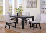 Pelham Black/Gray Modern Solid Wood And Veneers Fabric Upholstered Dining Room Set - Ella Furniture