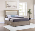 Kenora 56-inch King LED Storage Bed Barley Brown