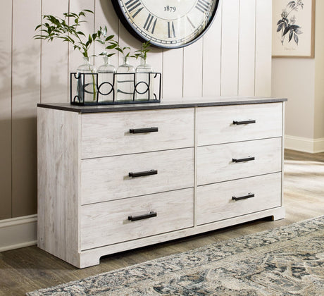 Shawburn Whitewash/charcoal Gray Dresser - Ella Furniture