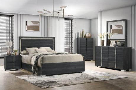 Hailey Midnight LED Panel Bedroom Set