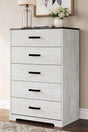 Shawburn Whitewash/charcoal Gray Chest Of Drawers - Ella Furniture