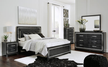 Kaydell Black Upholstered Storage Panel Bedroom Set