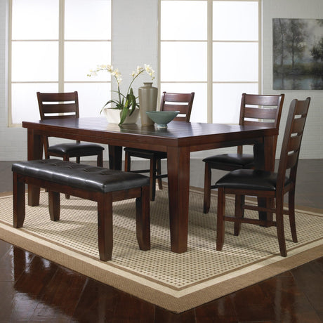 Bardstown Cherry Brown Classic And Modern Wood Extendable Dining Room Set - Ella Furniture