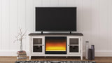 Dorrinson Two-tone 60" Tv Stand With Electric Fireplace - Ella Furniture
