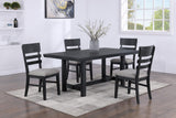 Guthrie Black/Gray Modern Solid Wood And Veneers Fabric Upholstered Dining Room Set - Ella Furniture