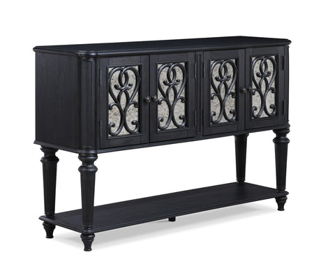 Kingsbury Dark Gray Modern Contemporary Solid Wood Storage Dining Sideboard - Ella Furniture