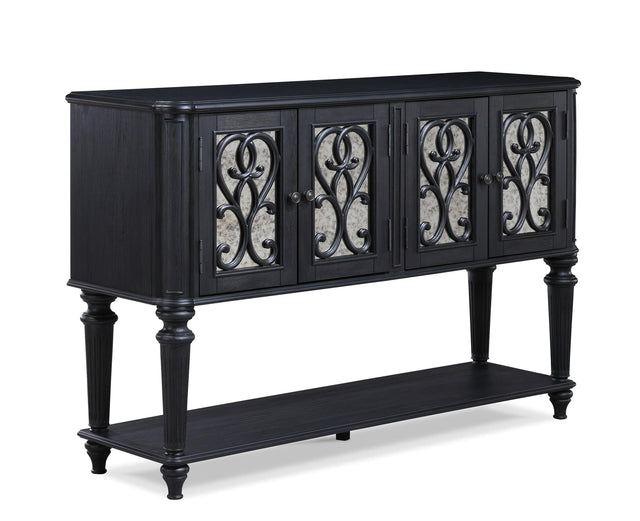 Kingsbury Dark Gray Modern Contemporary Solid Wood Storage Dining Sideboard - Ella Furniture