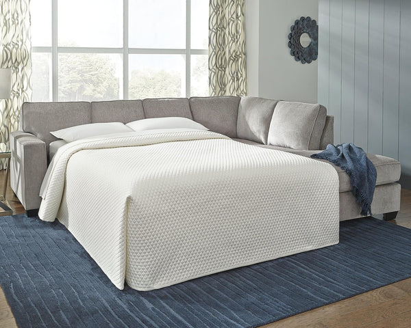 Altari Alloy Chenille 2-Piece Sleeper Sectional With Chaise 87214S3 - Ella Furniture