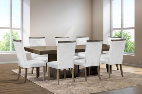 Dolores Brown White Rectangular Dining Room Set