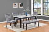 Pascal Gray Marble Faux Modern Wood And Veneers Rectangular Dining Room Set - Ella Furniture