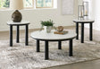 Kom Black White Occasional Table Set