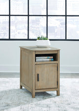 Bom Light Brown Side End Table USB Ports Power Outlet