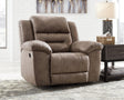 Stoneland Fossil Faux Leather Recliner - Ella Furniture