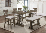 Quincy Grayish Brown Modern Wood Counter Height Dining Room Set - Ella Furniture