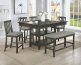 Nina Gray Counter Modern Traditional Wood Rectangular Height Set - Ella Furniture