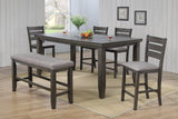 Bardstown Gray Modern Traditional Wood Rectangular Counter Height Dining Room Set - Ella Furniture