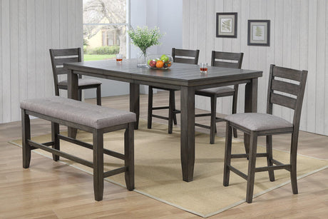 Bardstown Gray Modern Traditional Wood Rectangular Counter Height Dining Room Set - Ella Furniture