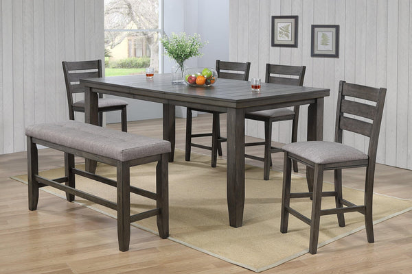 Bardstown Gray Modern Traditional Wood Rectangular Counter Height Dining Room Set - Ella Furniture