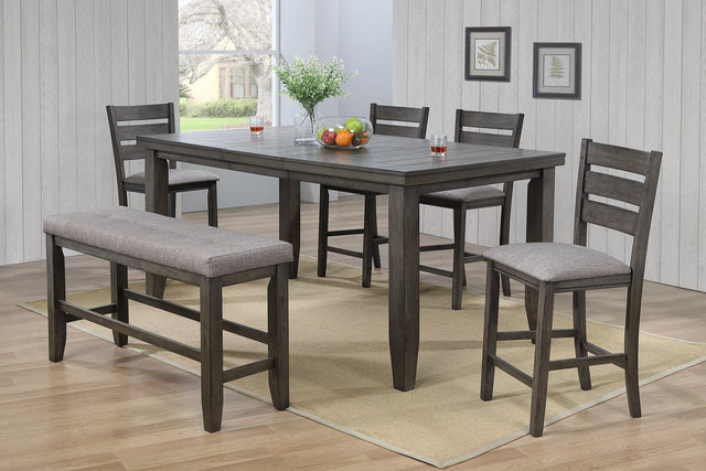 Bardstown Gray Modern Traditional Wood Rectangular Counter Height Dining Room Set - Ella Furniture