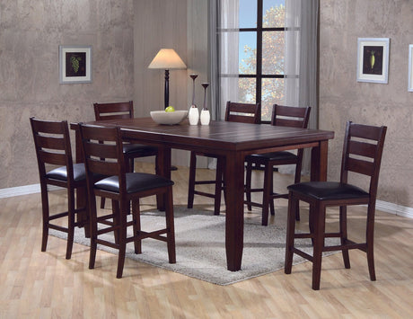 Bardstown Cherry Brown Modern Traditional Wood Rectangular Counter Height Dining Room Set - Ella Furniture