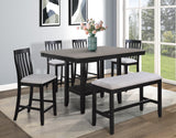Delfin Light Brown Modern Solid Wood And Veneers Counter Height Dining Room Set - Ella Furniture