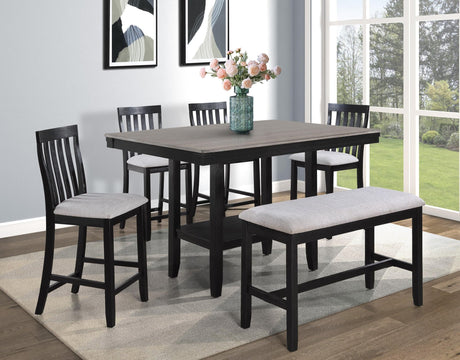 Delfin Light Brown Modern Solid Wood And Veneers Counter Height Dining Room Set - Ella Furniture