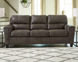 Navi Smoke Faux Leather Sofa - Ella Furniture