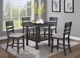 Guthrie Gray Modern Solid Wood And Veneers Counter Height Dining Room Set - Ella Furniture